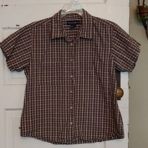 Mountain Lake Brown Plaid Button Down Shirt